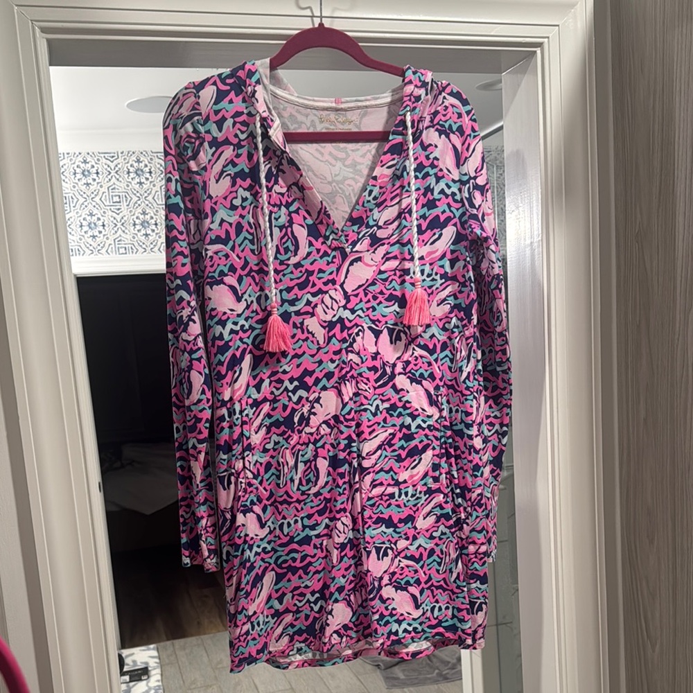 Lilly Pulitzer Pink and Blue Long Sleeve Dress